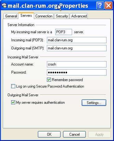 My server requires authentication